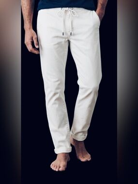 PAIGE Men’s Fraser Pant | Men’s White Drawstring Jogger Pants NWT Size 33